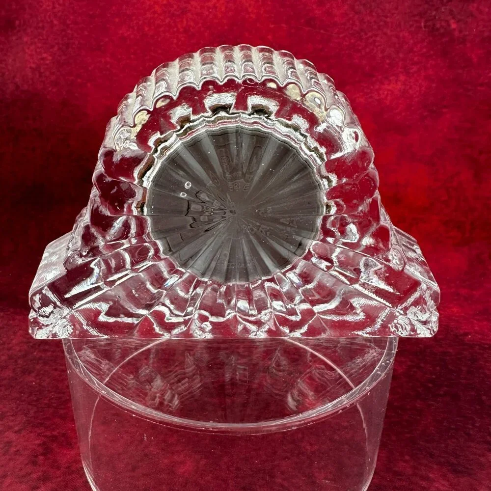 VINTAGE HAUSIN FINE 24% LEAD CRYSTAL QUARTZ CLOCK, HAND CUT FACETS, DOME STYLE